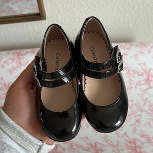 Girls' Black Double-Strap Mary Jane Shoes